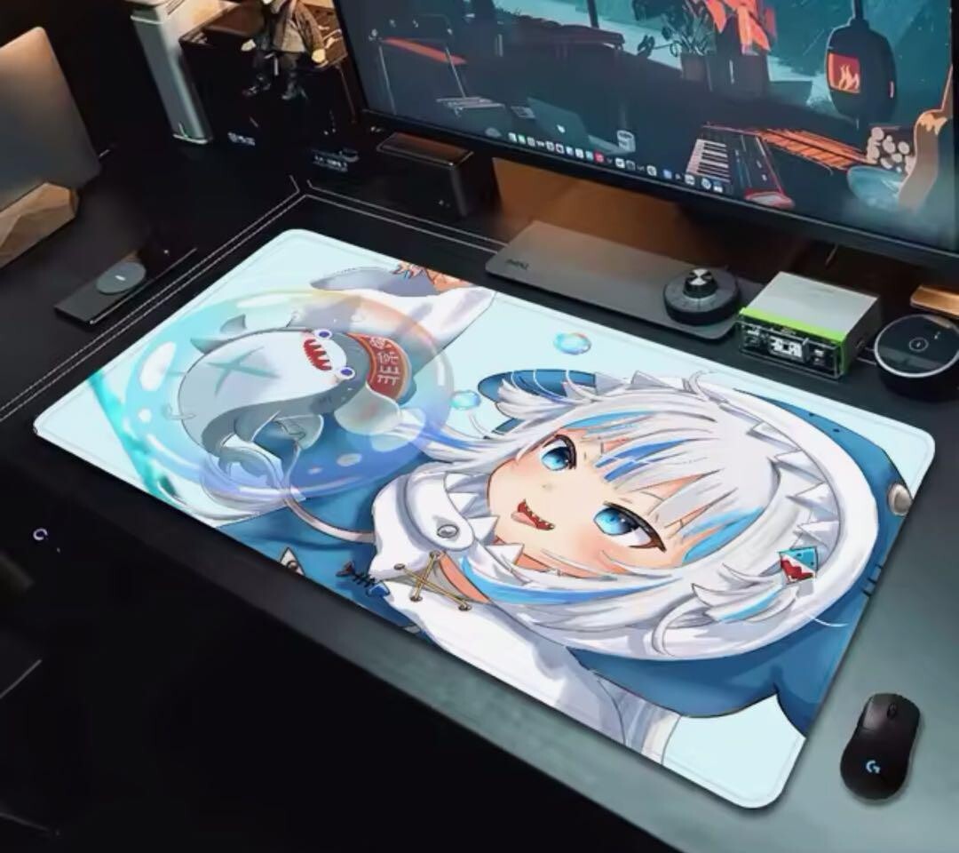 Hololive Gawr Gura Rubber Playmat Desk Mat Mouse Pad 30x60cm Japan