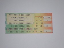 Ted Nugent Frank Marino & Mahogany Rush Ticket-1979-New Haven,CT