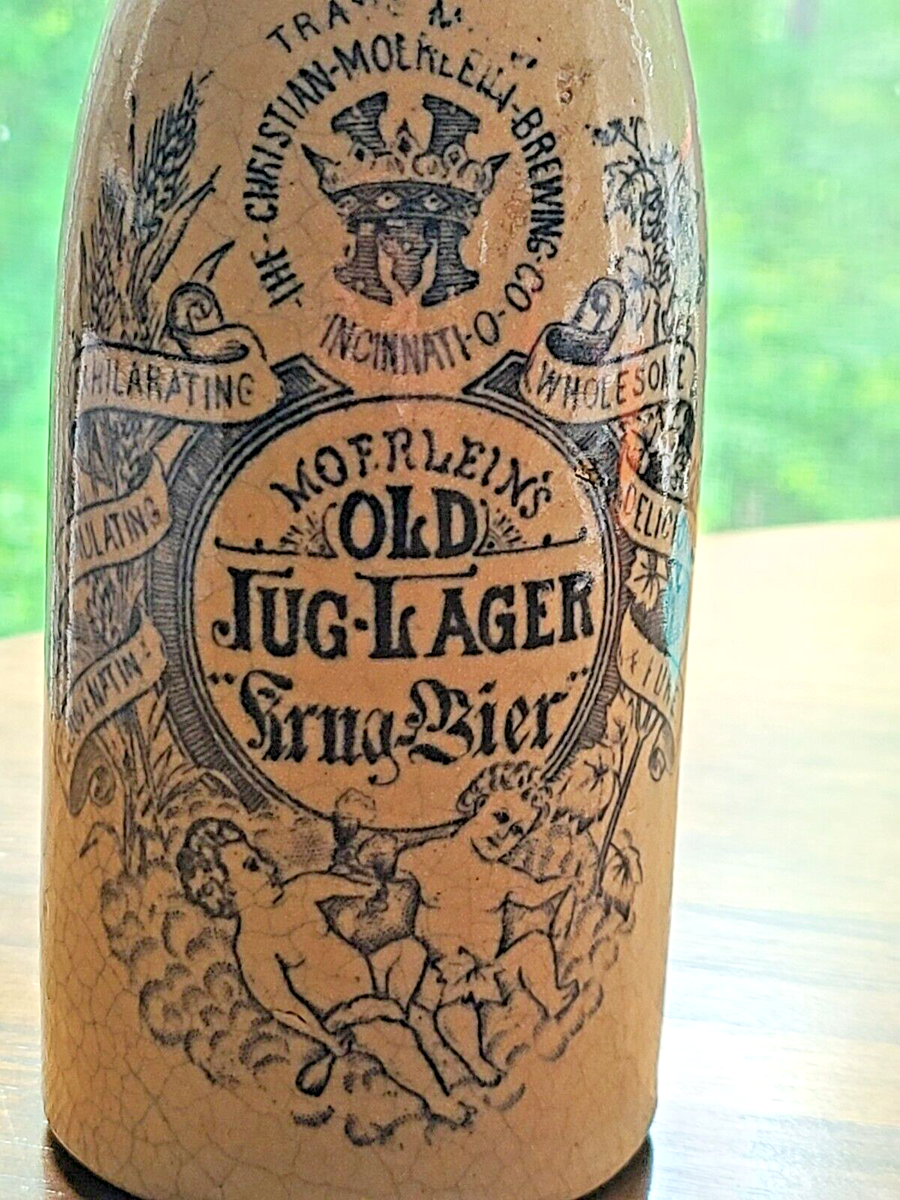 MID 1800's Christian Moerlein Brewery Cinncinati OH OLD JUG- LAGER