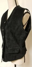 Harold's Black Suede Vest, Genuine Leather , Size Large