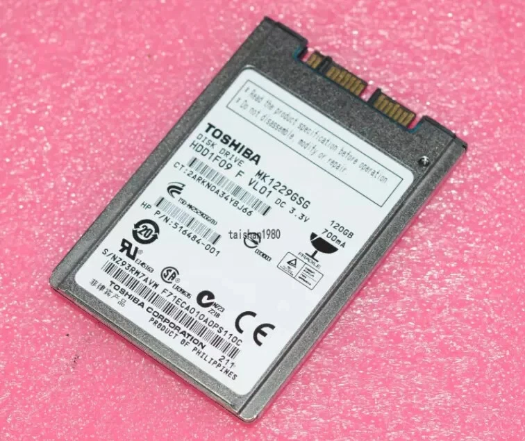 Toshiba 1.8" MK1229GSG SATA 120GB Hard Drive HP Elitebook 2530P 2730P 2740P - Image 2 of 3