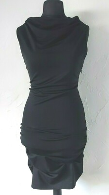 Patrizia Pepe edles Trägerkleid DE 36 Ital 42 schwarz  eng Raffung top Zustand
