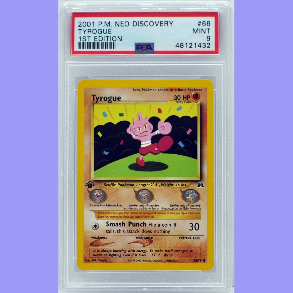 Pokemon 1st Edition Tyrogue 66/75 Neo Discovery PSA 9 MINT | eBay