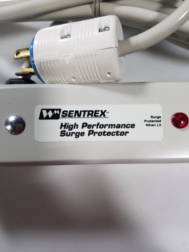 Sentrex 3 Outlet High Performance Surge Protector 15 foot Cord (Putty White) - Picture 3 of 4