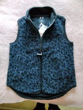 Image of Joules Hutton Gilet size 12 BNWT Bee Leopard navy and black fleece