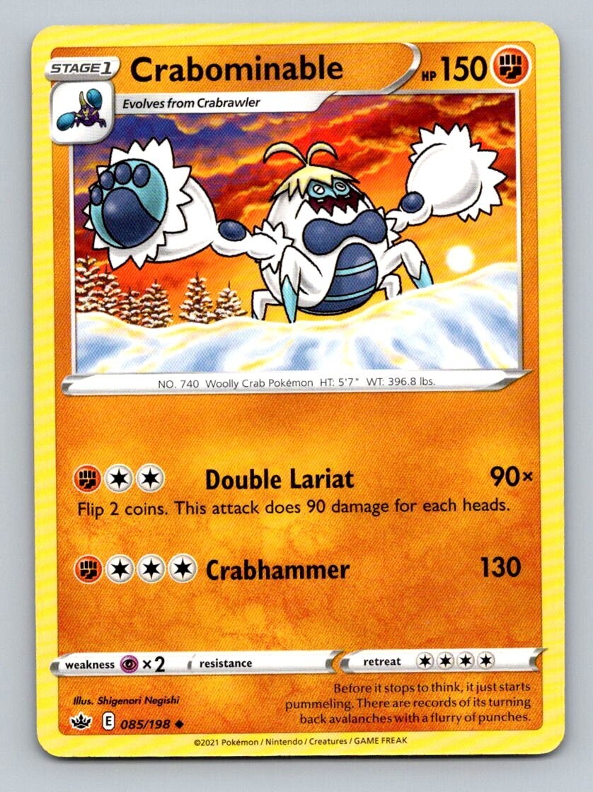 2021 Pokemon Card Chilling Reign Crabominable 85/198