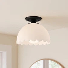 Filomela Single Light Glass Semi Flush Mount