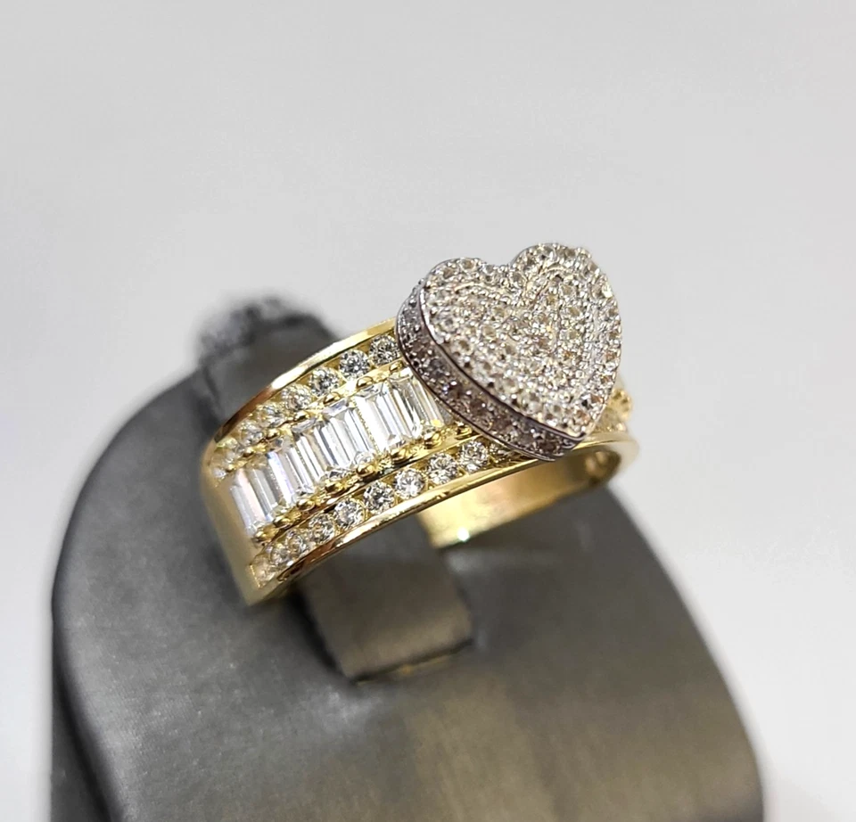 10k 心形戒指 黄金 男式 女式 正品 — 第 3/4 张图片