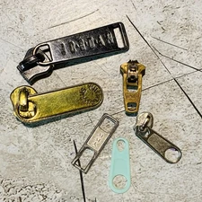 Lot of 4 Zipper Pulls JORDAN YKK Replacement Sewing Upcycle Refurbish Crafts
