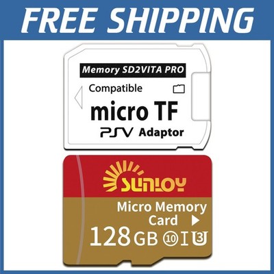 PS Vita Memory Card Adapter with 128GB Micro SD Ca-**