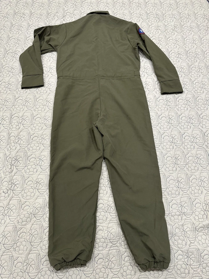 Top Gun Costume Mens Maverick Flight Suit Coverall Green cosplay  No Tag Size - Image 2 of 4