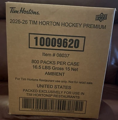 2025/26 NEW UD TIM HORTONS HOCKEY CARDS SEALED BOX OF 100 PACKS - CASE FRESH!