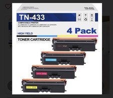 TN-433 Compatible High Yield 4-Pack BK/C/M/Y Toner for Brother Laser