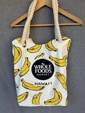 Whole Foods Market Hawaii Aloha Rope Tote Bag - Banana