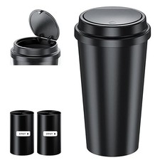 Leakproof Mini Car Trash Can With Lid For Cup Holder And Side Door Includes 80 Leakproof Mini Car Trash Can With Lid For Cup Holder And Side Door Includes 80