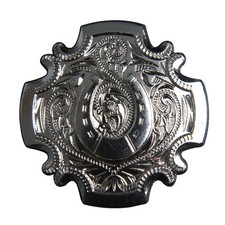 C-TY08 Set Of 8 Screw Back Concho 1.5 In Nickle Plated Horse Shoe Saddle Hilason