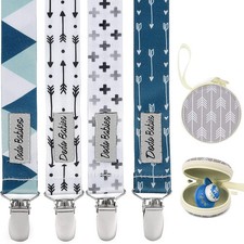 Dodo Babies Pacifier Clip Set - Universal Holder Pacifier Holder - Detachab...