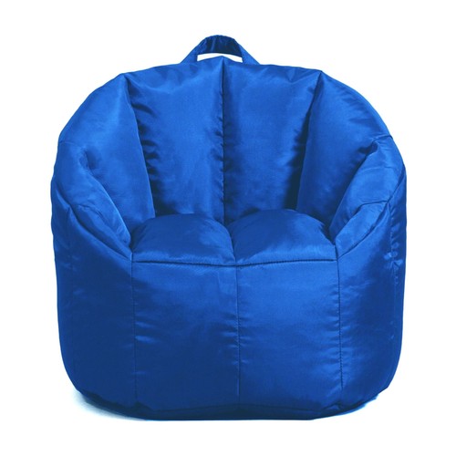 Milano Kids Bean Bag Chair Sapphire, Easy-Clean Poly/Nylon Refillable
