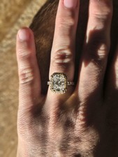4.5ct Elongated Cushion Halo Diamond Engagement Ring 14ct White Gold Lab Created