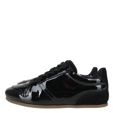 Moschino Damen Schuhe Sneaker Gr. 38 Schwarz Leder Freizeitschuhe Sport