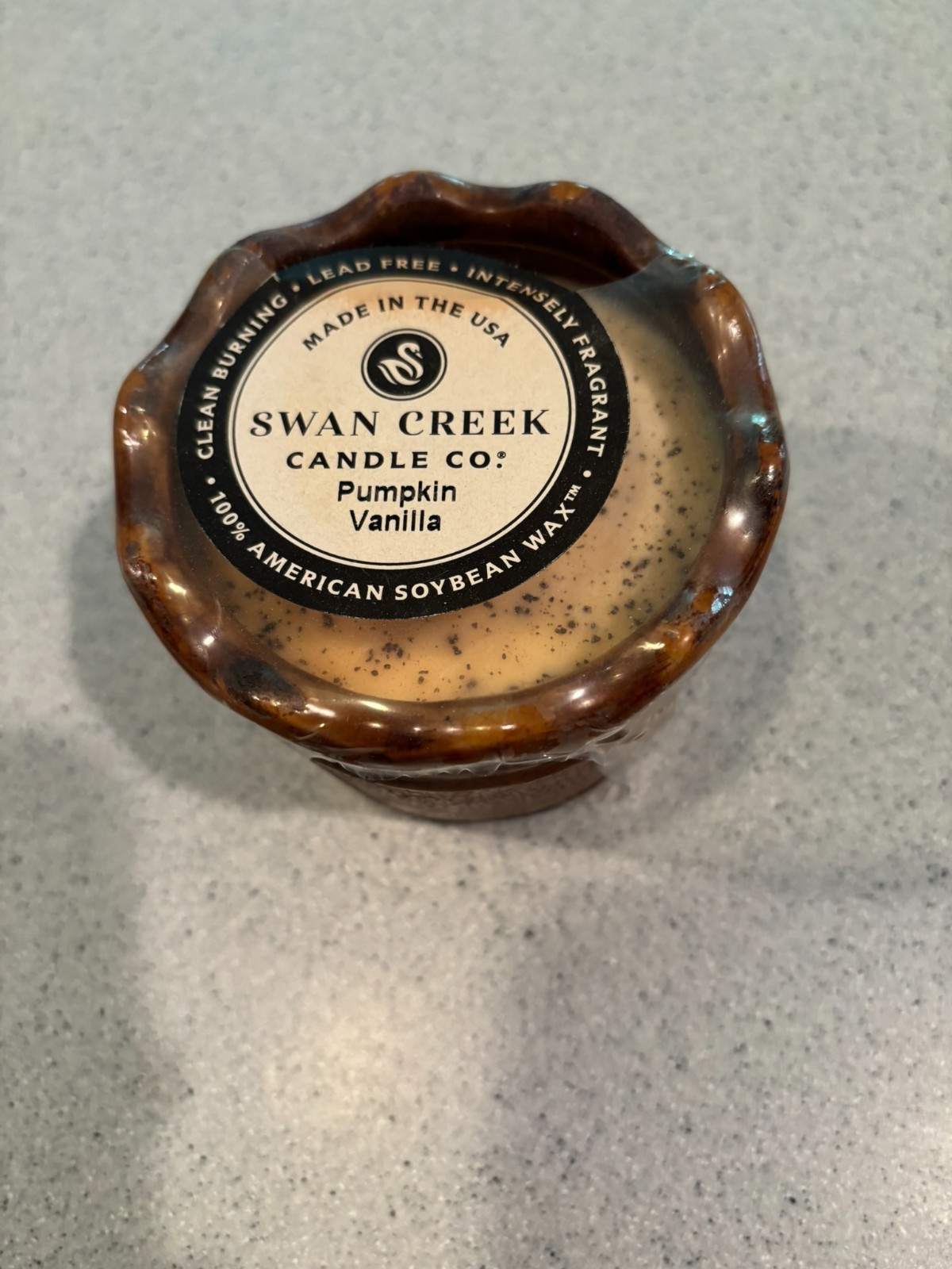 NEW Swan Creek Candle Company, 9 oz. Pottery Candle - Pumpkin Vanilla