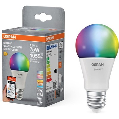 OSRAM E27 SMART+ MATTE Classic A75 LED Bulb 9.5W Multicolor 2700-6500K