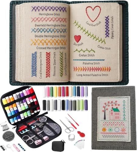Jognee Livre de broderie portable 2026 avec 50 motifs floraux et faune