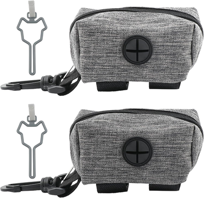 #ad #ad 2pcs Dog Poop Bag Holder amp; Dispenser Hands Free Leash Attachment Gray $11.02