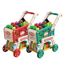 Kids Shopping Cart Toy Grocery Cart Kids Play Kitchen Accessories Pretend
