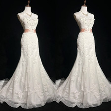 Mermaid Wedding Dresses Strapless with Belt Beach Boho Ivory White Bridal Gowns