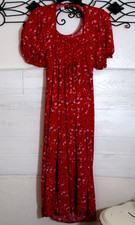 Old Navy Maxi Dress Women's Size M Short Sleeve Red Floral Square Neck