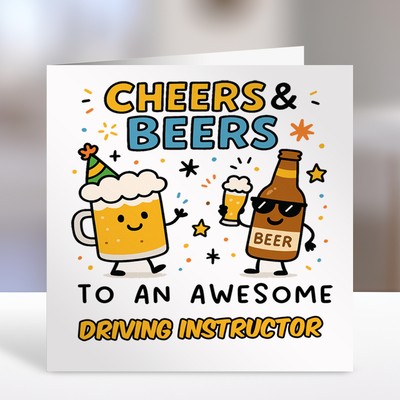 Cheers & Beers tolle Fahrlehrerkarte - süße Bierfiguren - Premium