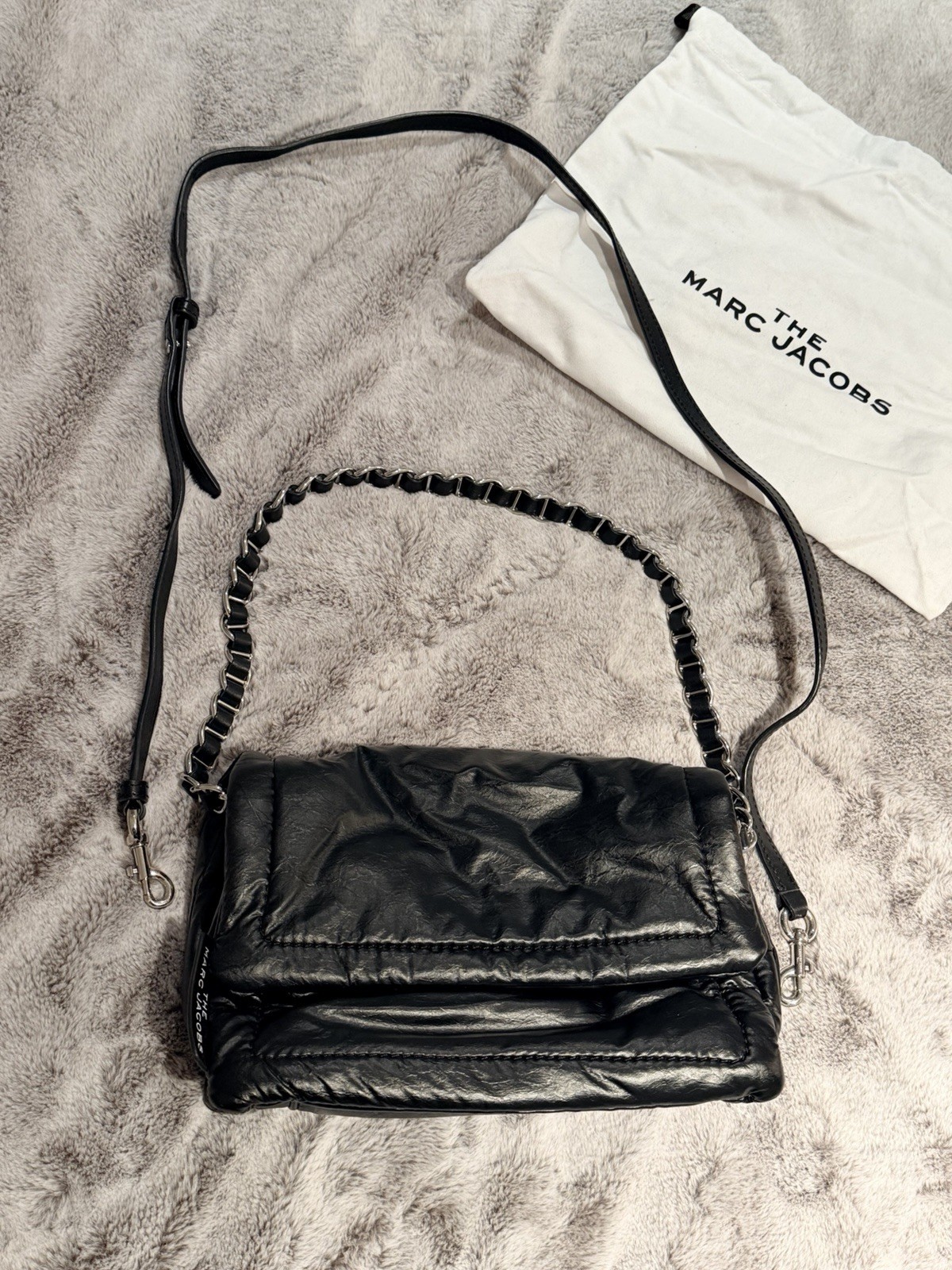 Marc Jacobs Black Leather Pillow Shoulder Bag