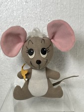 VINTAGE Dakin Dream Pets 1975 CUTE GRAY MOUSE W/ CHEESE 6" Plush Stuffed Animal