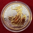 1 Troy OZ .999 Silver 2016 BRITANNIA Coin w/ 24K Selective Gilding by SFS