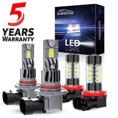 For GMC	Acadia 2013-2019 4x LED Headlight Combo 9012+H11 Bulbs Conversion Kit