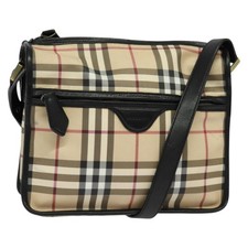 BURBERRY Nova Check Shoulder Bag PVC Beige Auth 133569