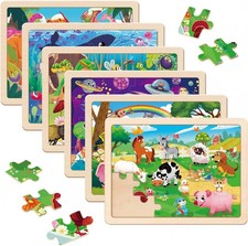 VOMYOZB Wooden Dinosaur Jigsaw Puzzles for Kids Ages 3-6