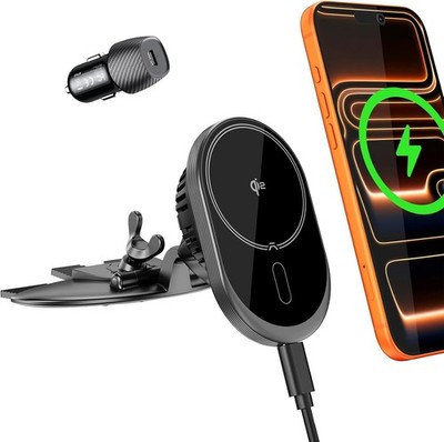 1Zero Qi2 15W CD Car Mount Charger for Magsafe, Strong Magnetic Phone Holder... 