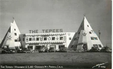 CO Colorado Denver Mt Parks The Teepees Hwy US 40 Sanborn P-1056 RPPC Postcard
