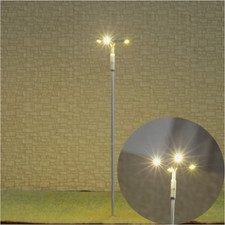 10 x HO scale model railroad plaza street lights LED lampposts flood lamps 024