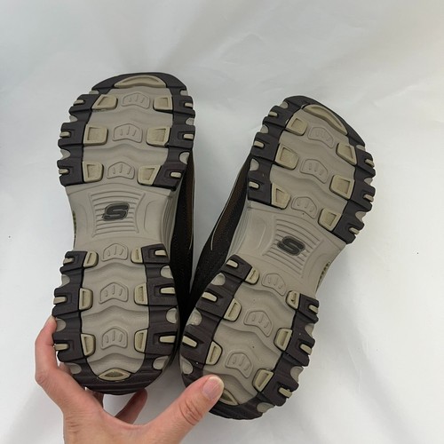 Skechers D’Lites Sneaker Women Sz 11 Chocolate Tan Brown Leather - Picture 8 of 10