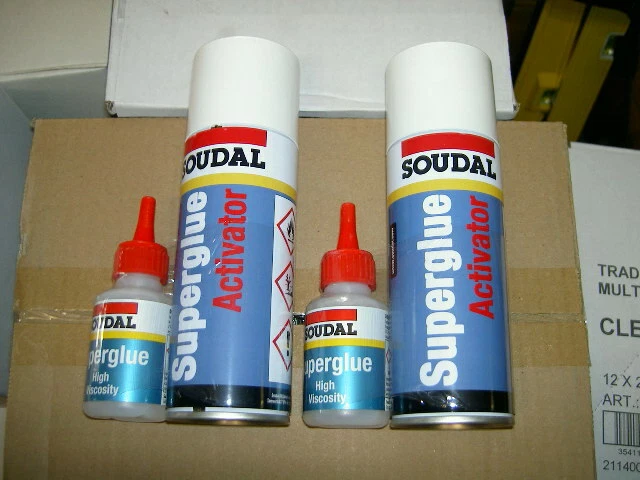 2 x Soudal Mitre Mate Kit,activator 200ml Superglue 50g free delivery inc vat