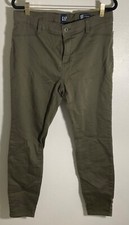 GAP Womens Stretch Skinny Pants Size 12 Army Green Cotton Blend Comfortable Fit