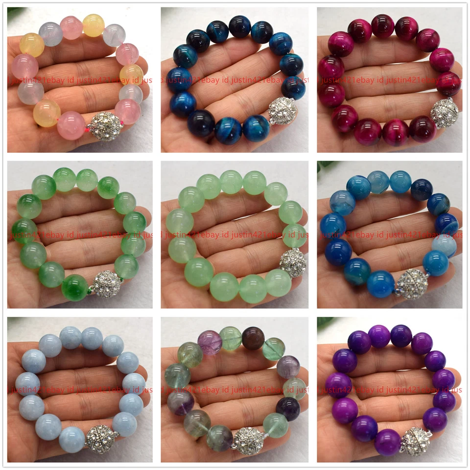 Riesiges 14 mm Natürliches Multicolor Edelstein Runde Perlen Edelstein Armband 7,5 Zoll AAA