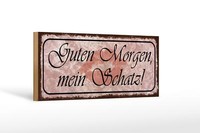 Holzschild Spruch 27X10 Cm Guten Morgen Mein Schatz Holz Deko Schild Wooden Sign