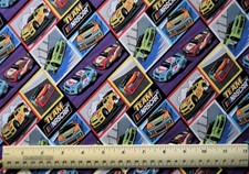 Camelot Fabrics Team Nascar collage race cars blocks By the 1/4 yd cotton fabric