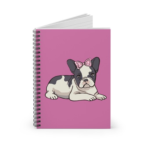 French Bulldog Spiral Notebook, Pink Journal, Dog Lover Gift,  - Picture 3 of 5