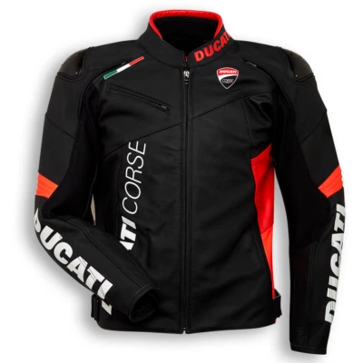 Ducati Motorrad Lederjacke Herren Leder Biker Jacke Biker Lederjacken Rennen - Bild 1 von 3