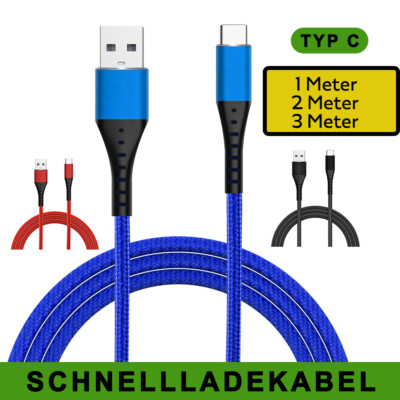 3m Schnell Ladekabel Datenkabel USB Kabel für Samsung Galaxy A15 A25 A35 A55 5G